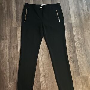 Calvin Klein Black Trousers with Gold Zippers
